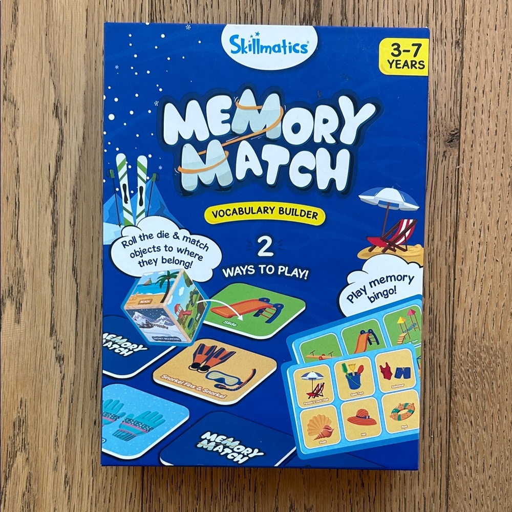 Memory Match Vocabulary Builder Game - Blue